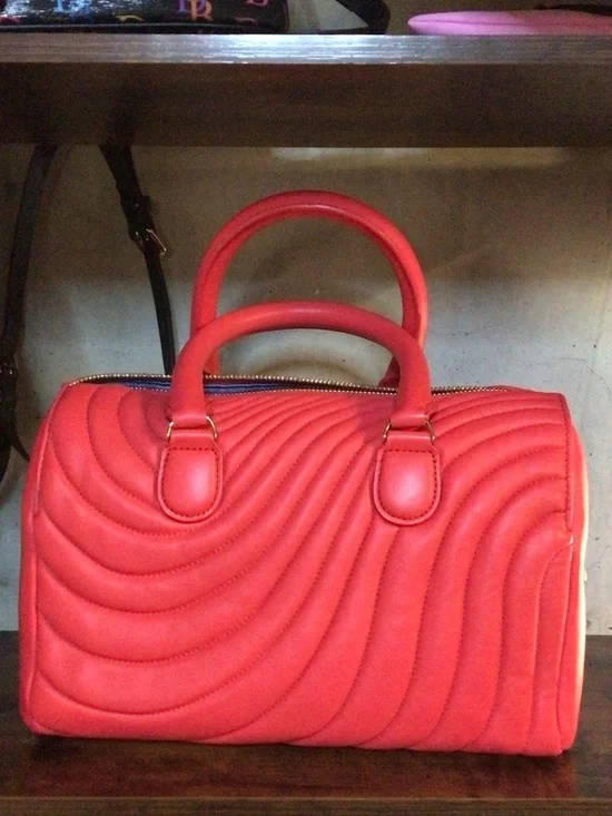 henri bendel Red Quilted Dome Satchel with Gold-Tone Charm - Picture 2 of 2